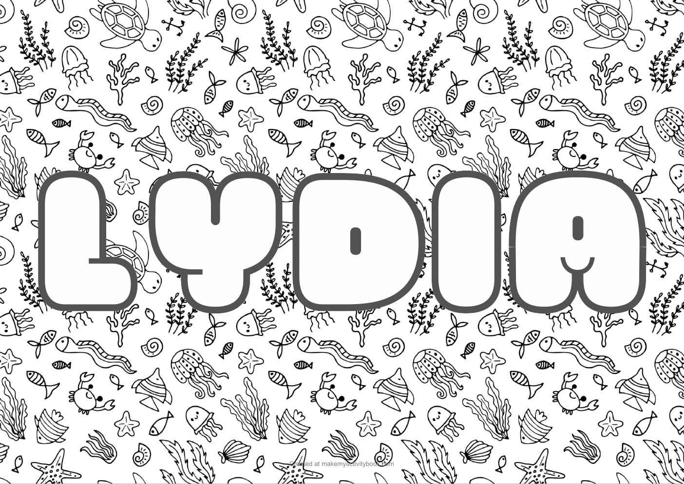 Lydia sea colouring sheet