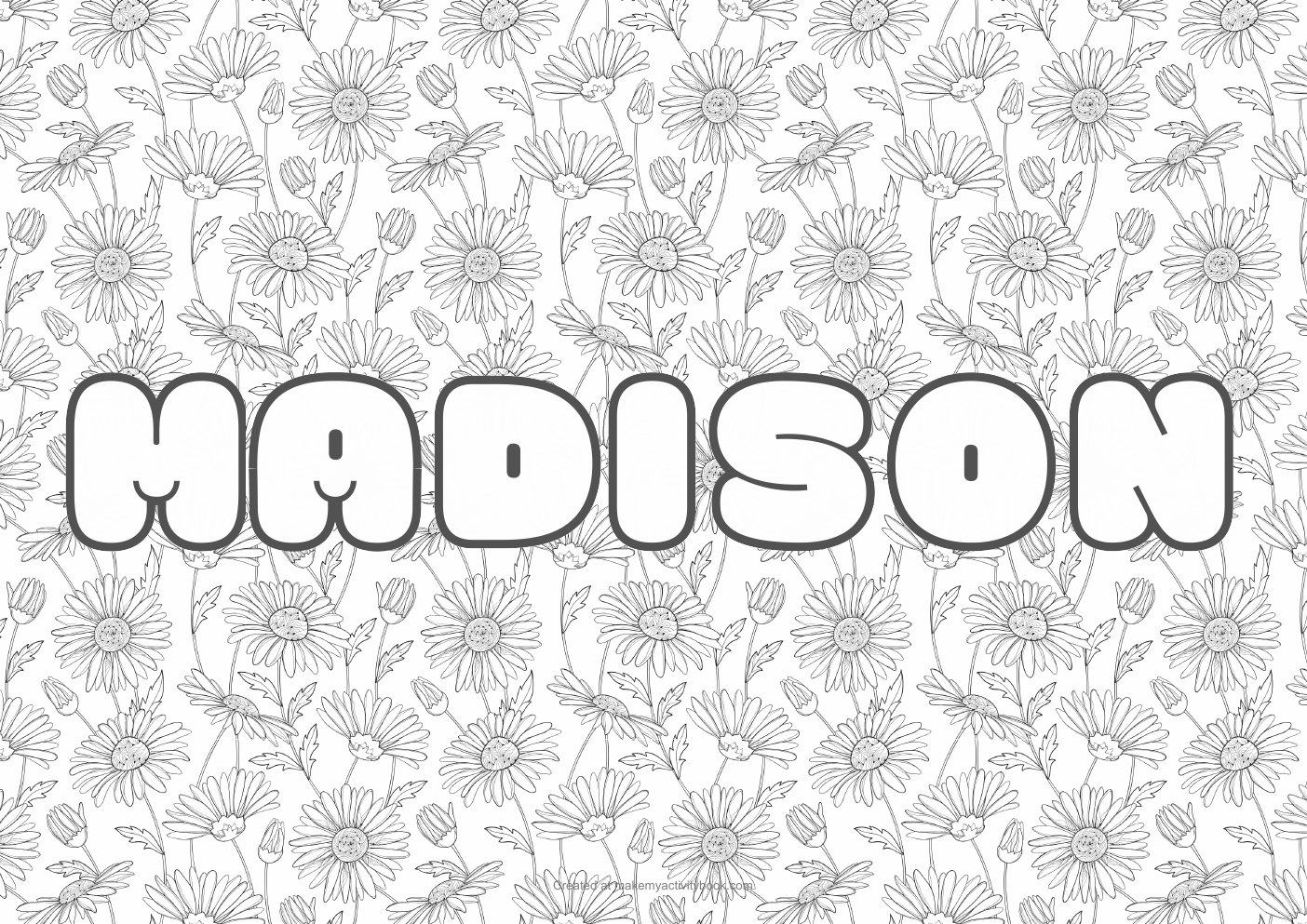 Madison flowers colouring sheet