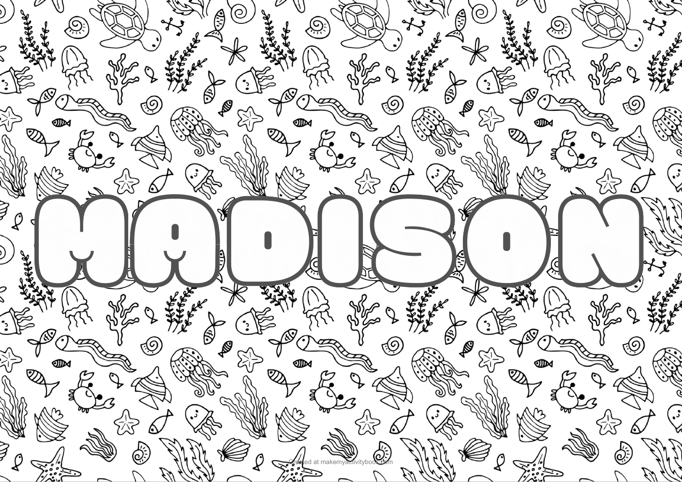 Madison sea colouring sheet