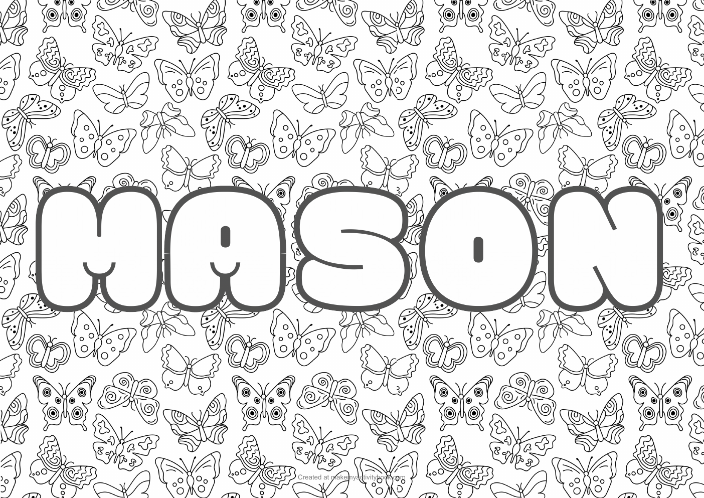 Mason butterflies colouring sheet