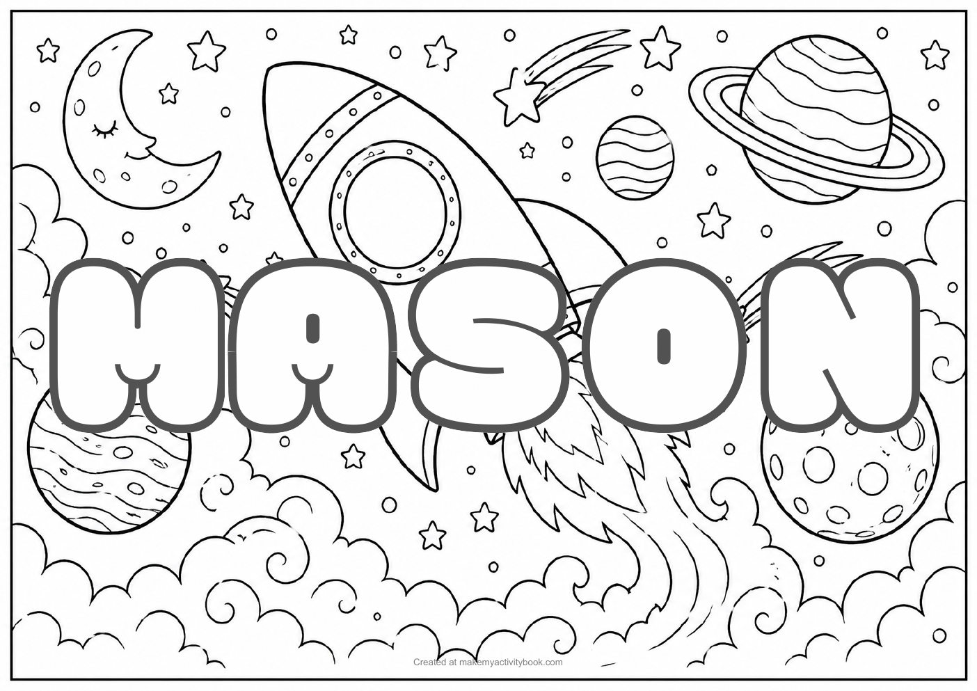 Mason space colouring sheet