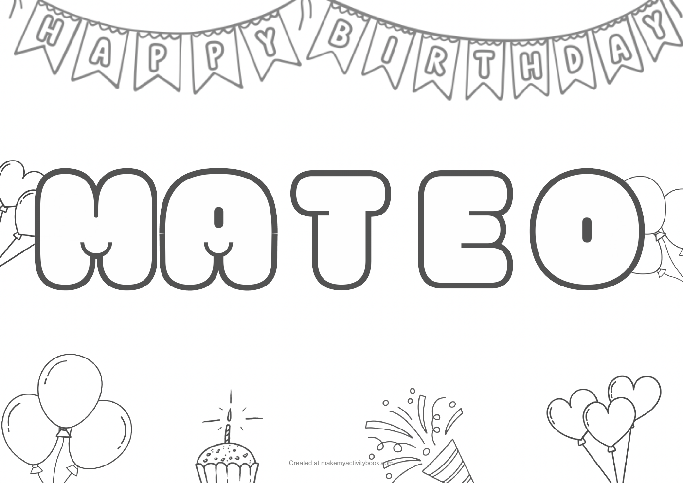 Mateo birthday colouring sheet