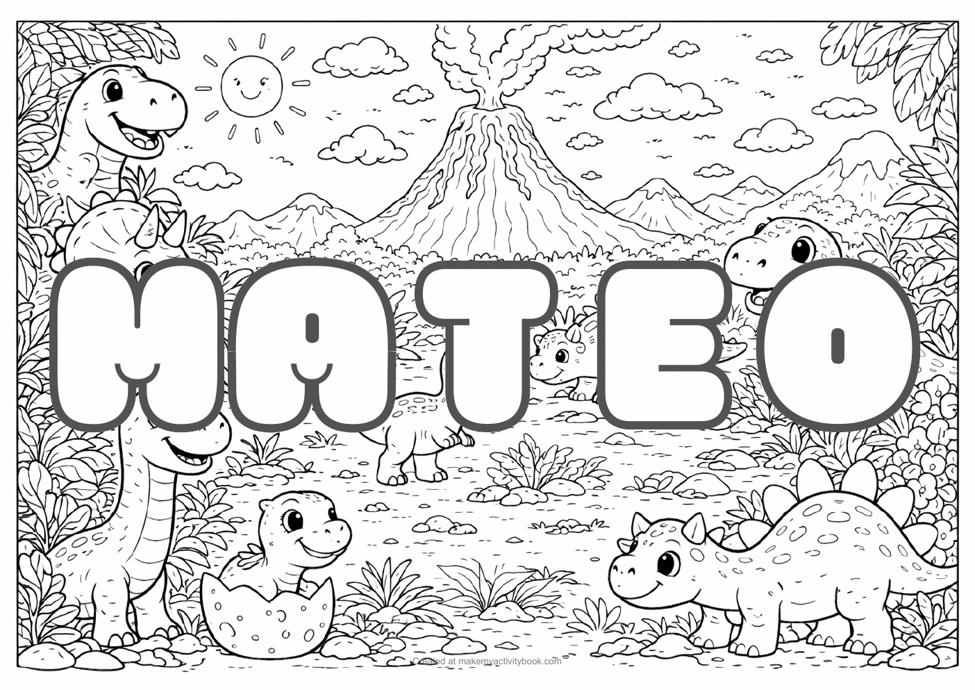 Mateo dinosaur colouring sheet