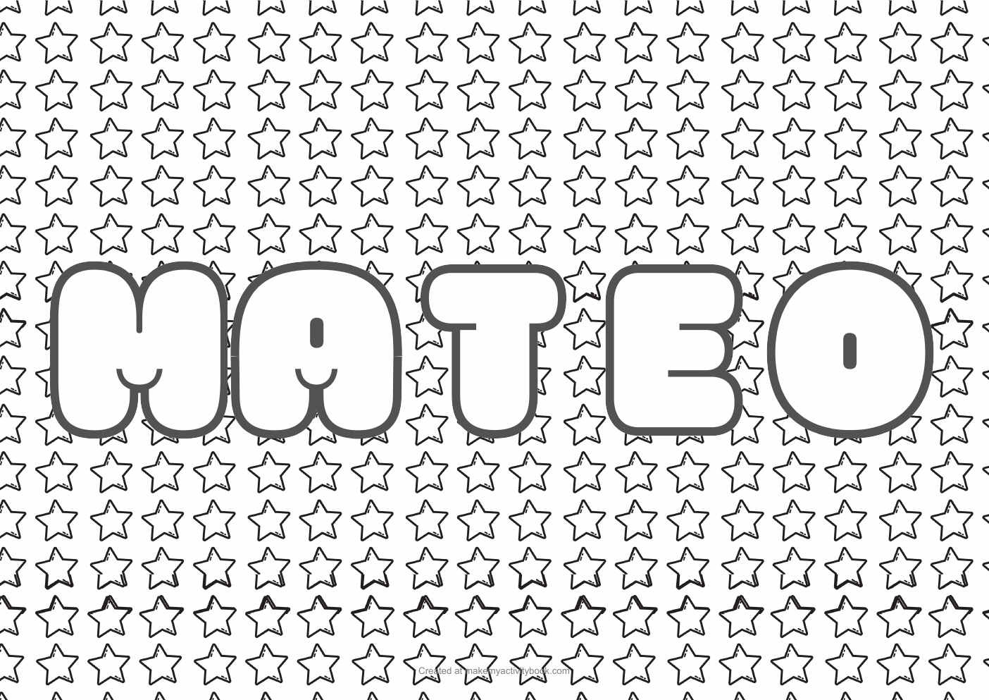 Mateo stars colouring sheet