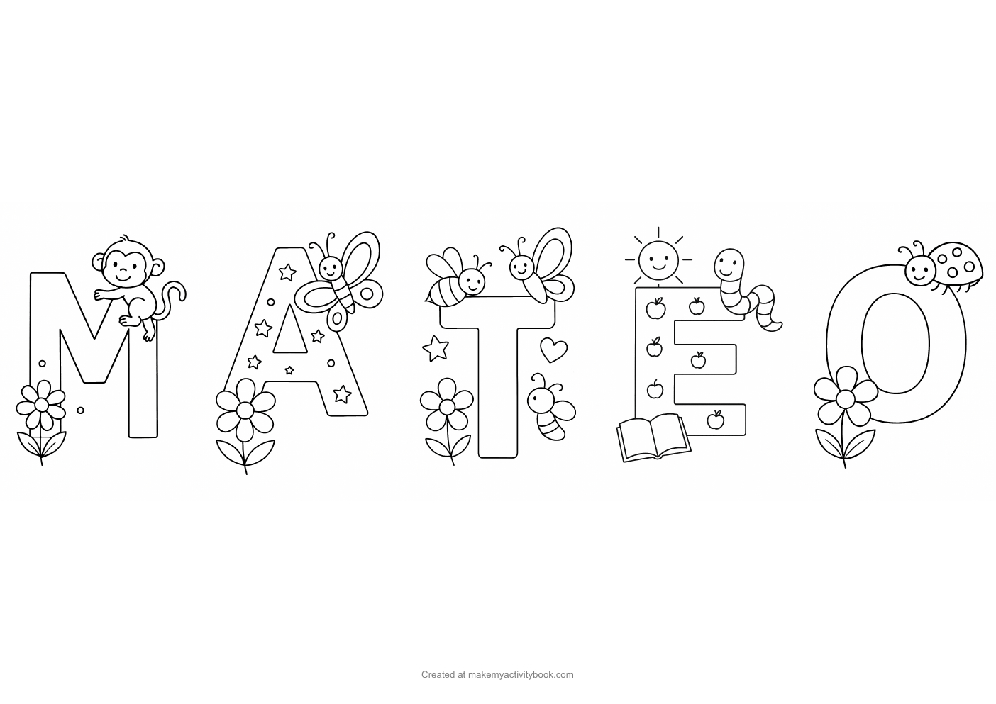 Mateo letters colouring sheet