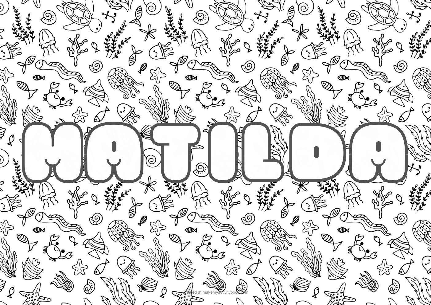 Matilda sea colouring sheet