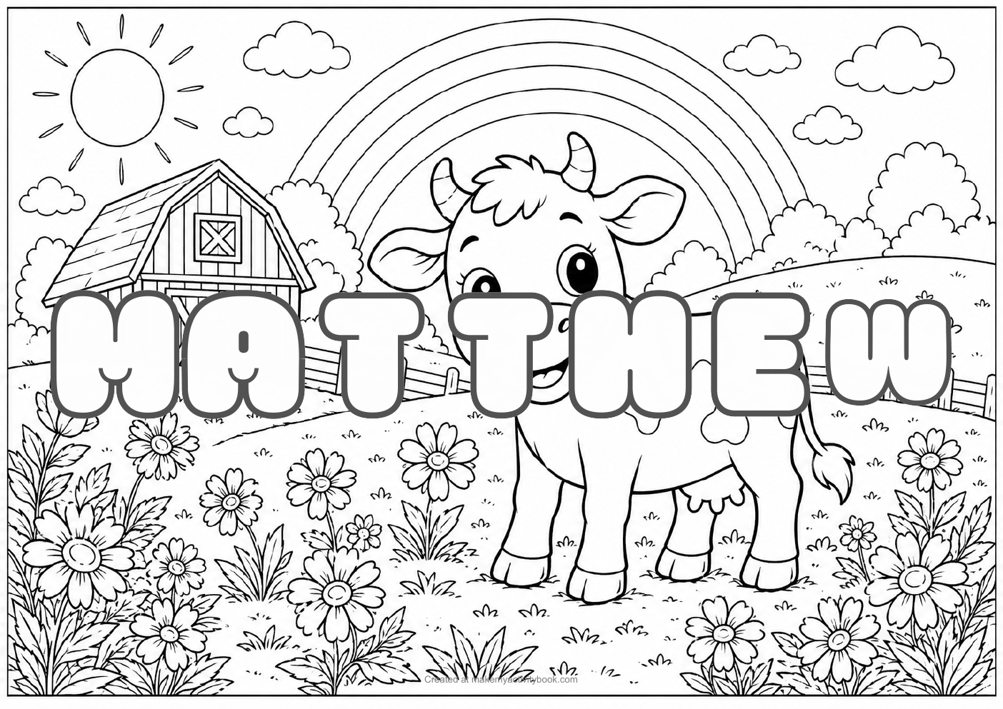 Matthew farm colouring sheet