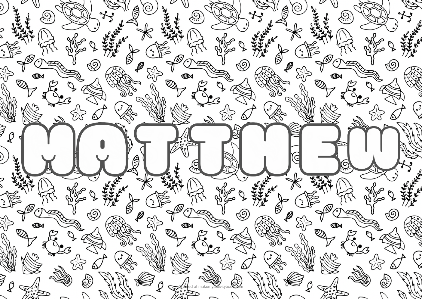 Matthew sea colouring sheet