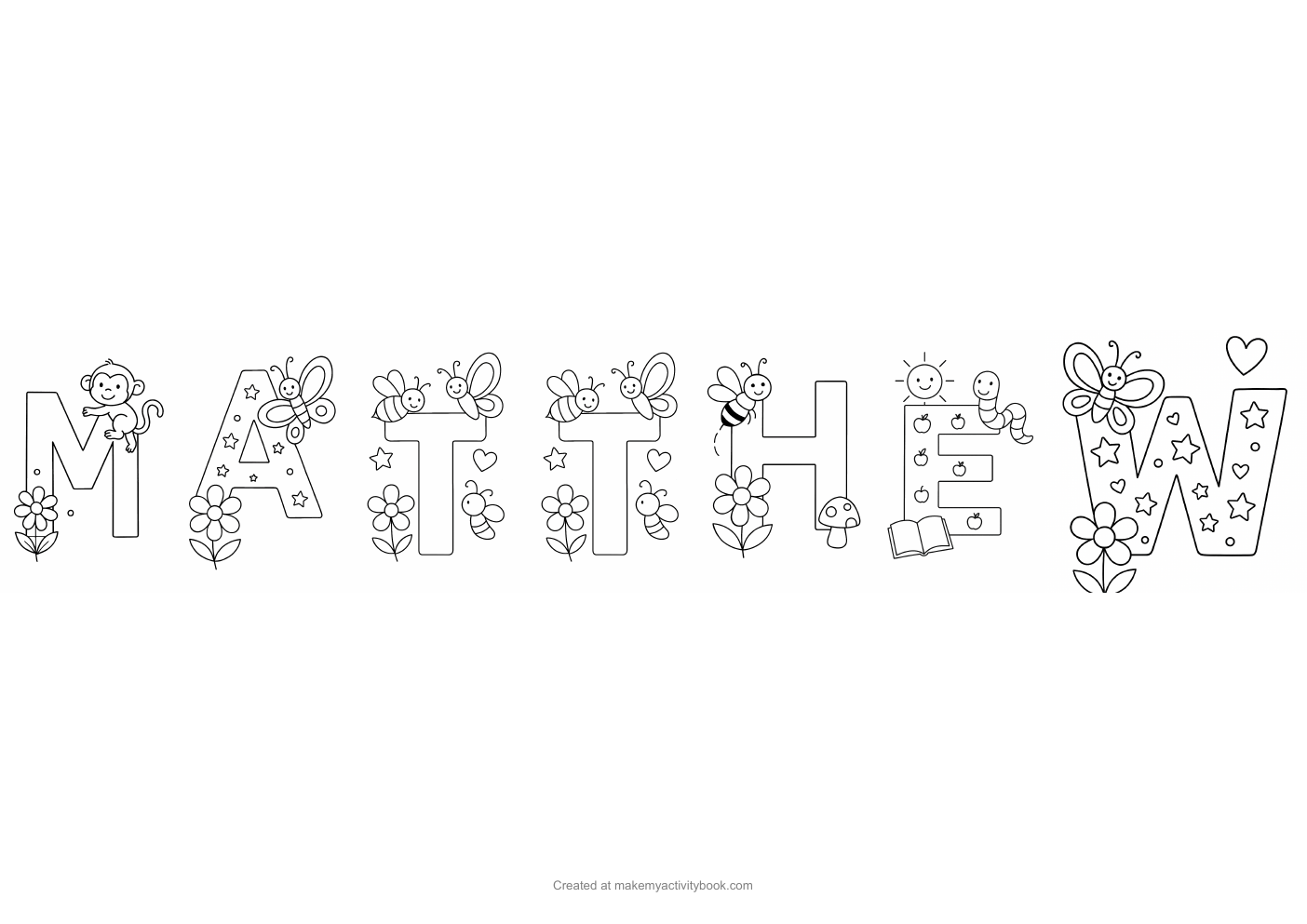 Matthew letters colouring sheet