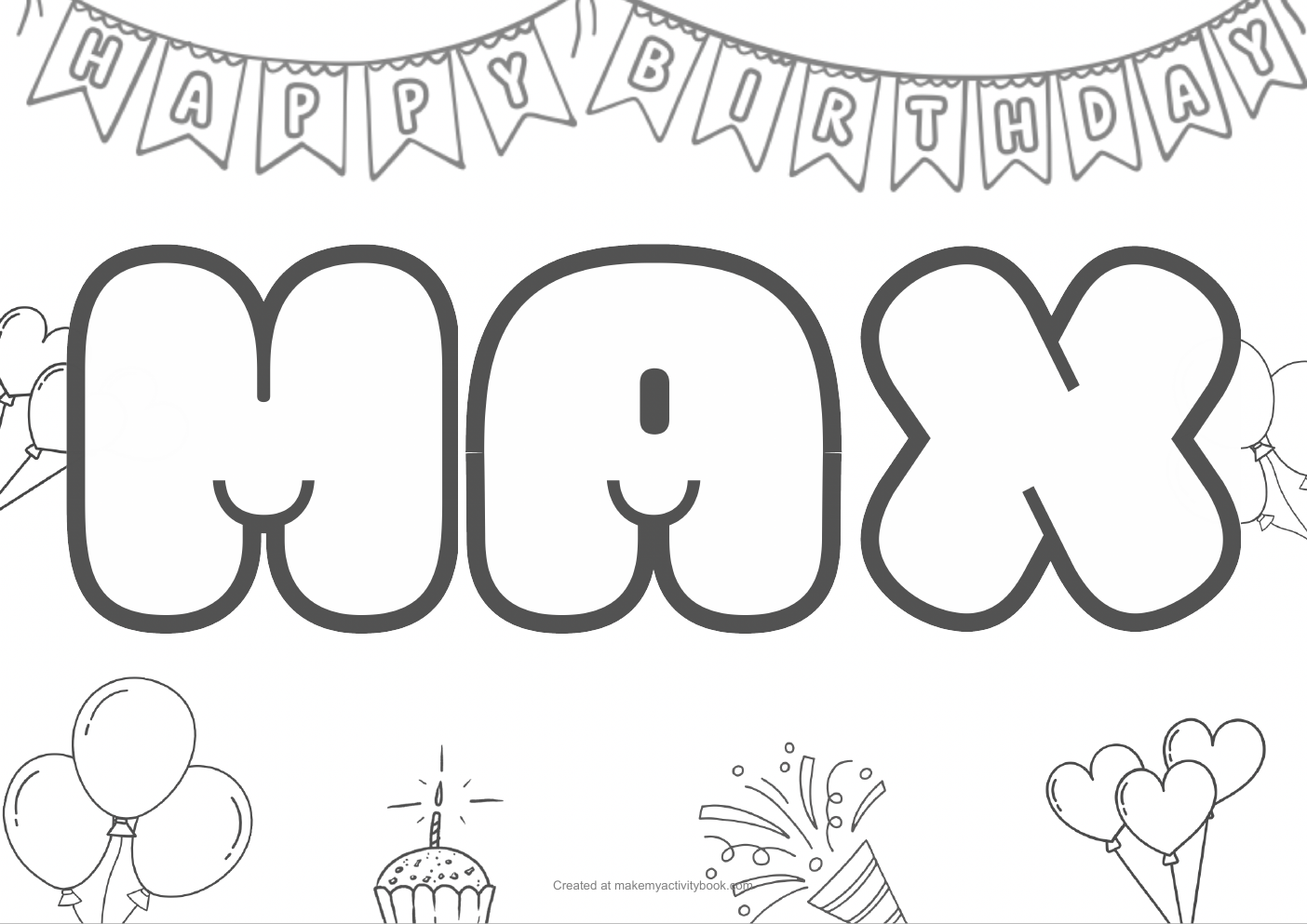 Max birthday colouring sheet