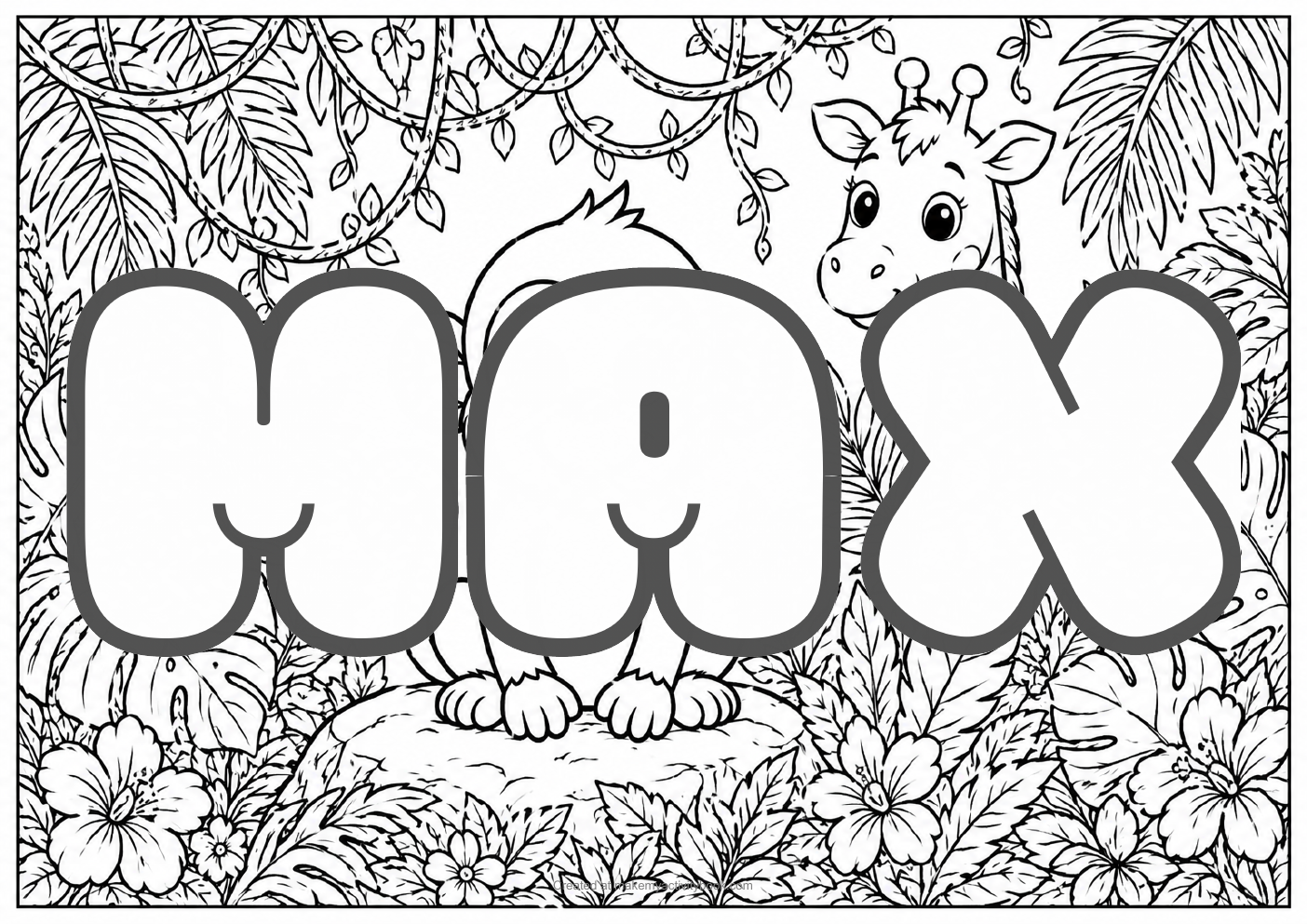 Max jungle colouring sheet
