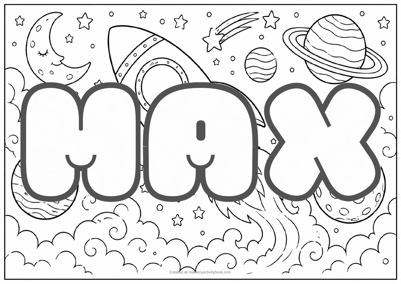 Max space colouring sheet