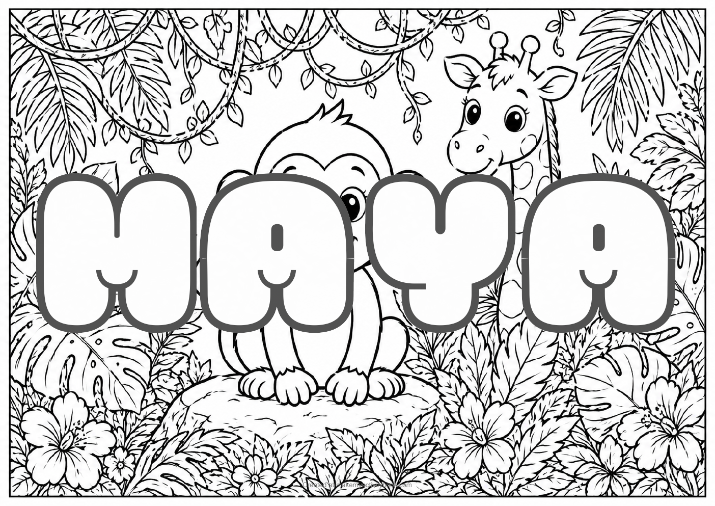 Maya jungle colouring sheet