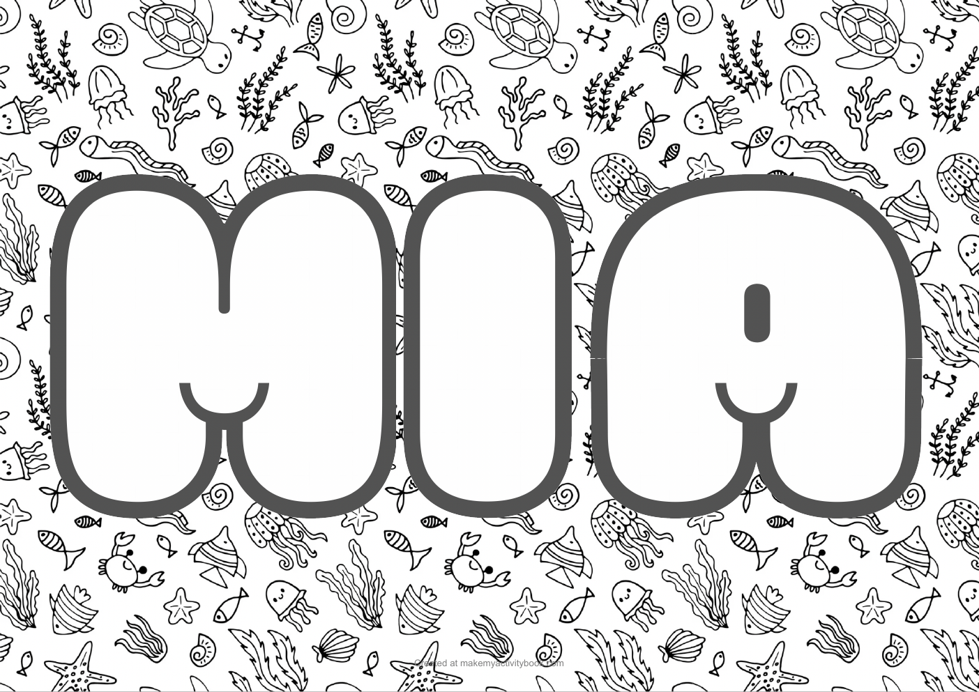 Mia sea colouring sheet