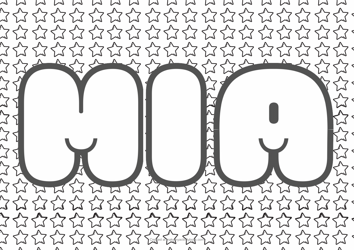Mia stars colouring sheet