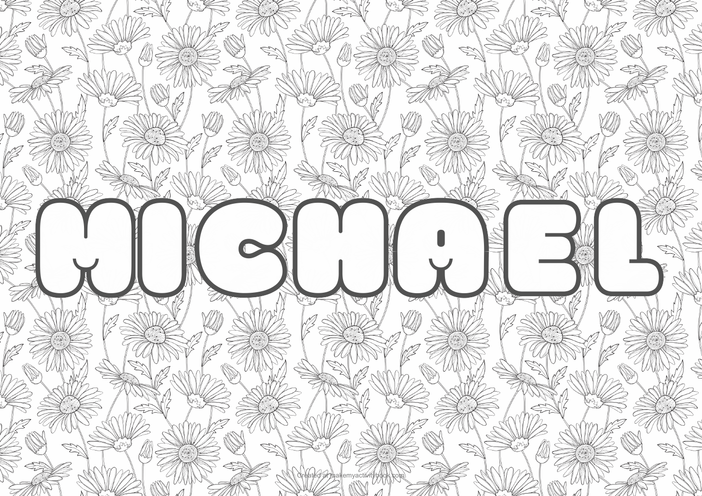 Michael flowers colouring sheet