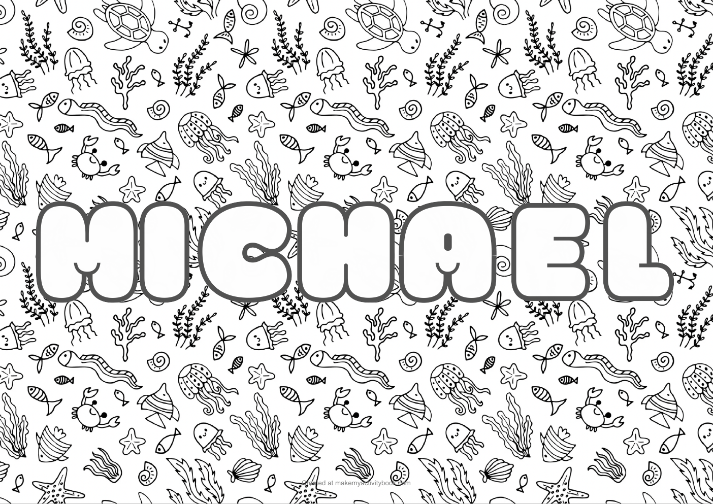Michael sea colouring sheet