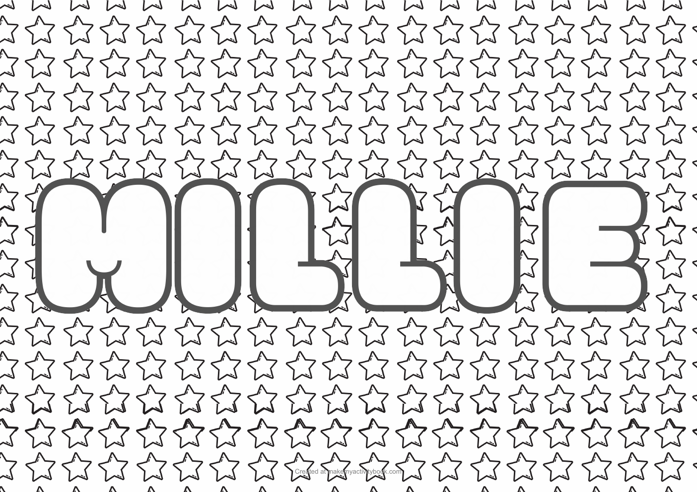 Millie stars colouring sheet