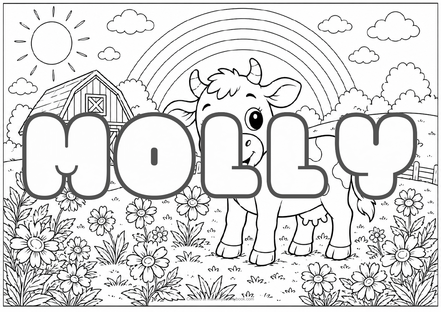 Molly farm colouring sheet