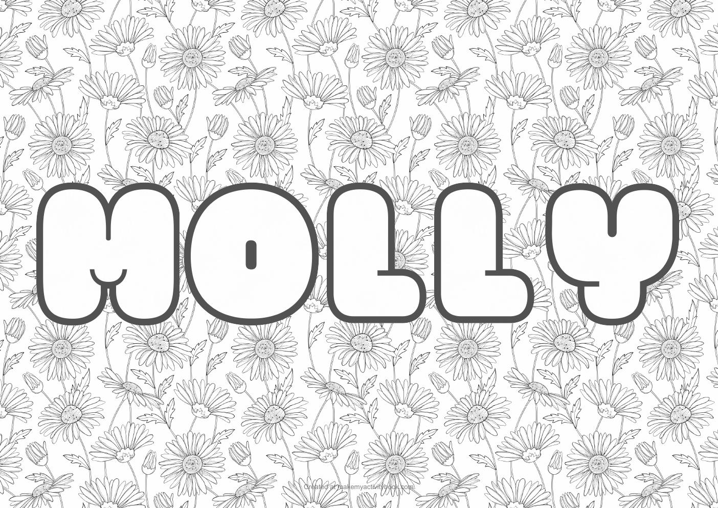 Molly flowers colouring sheet