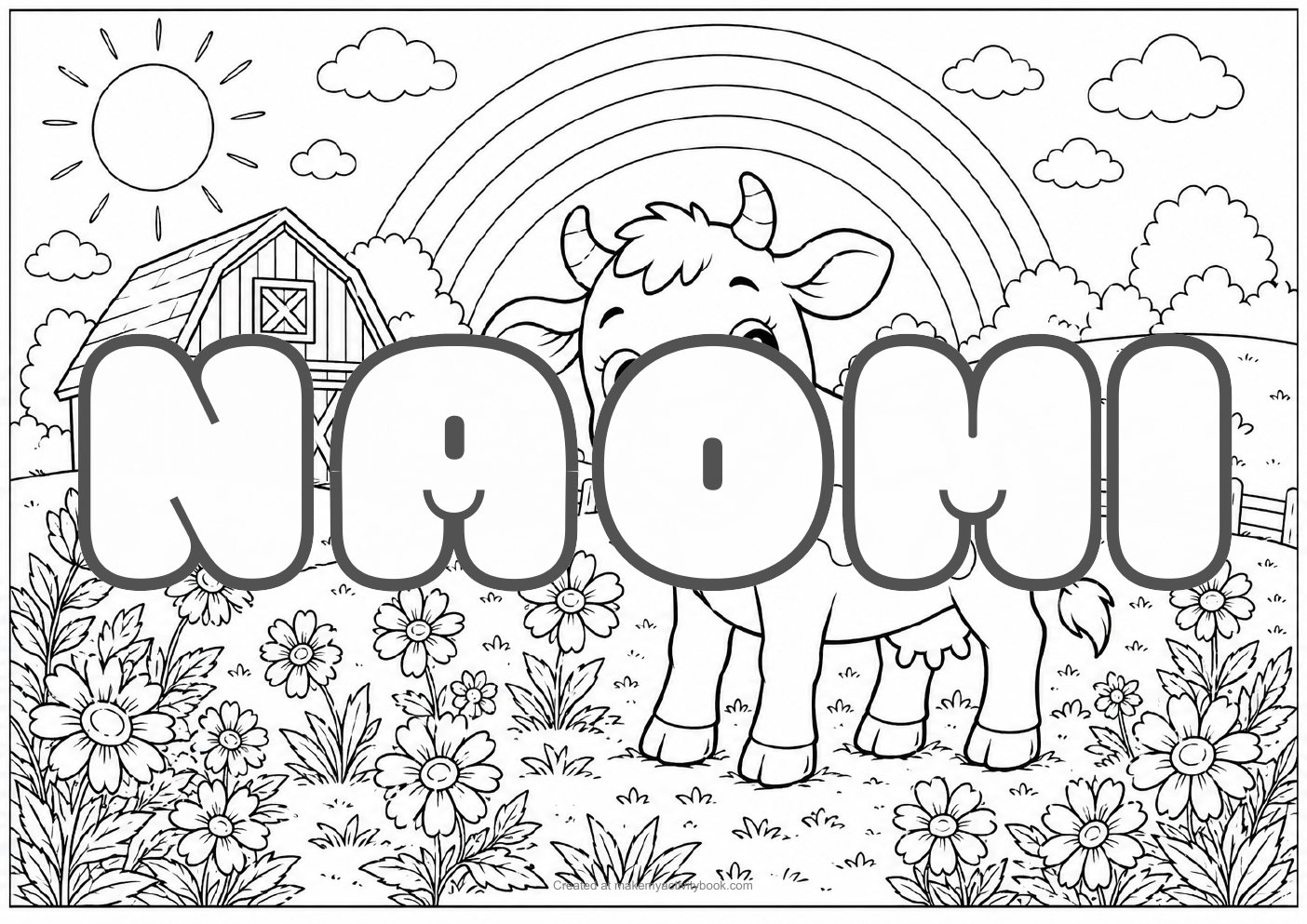 Naomi farm colouring sheet