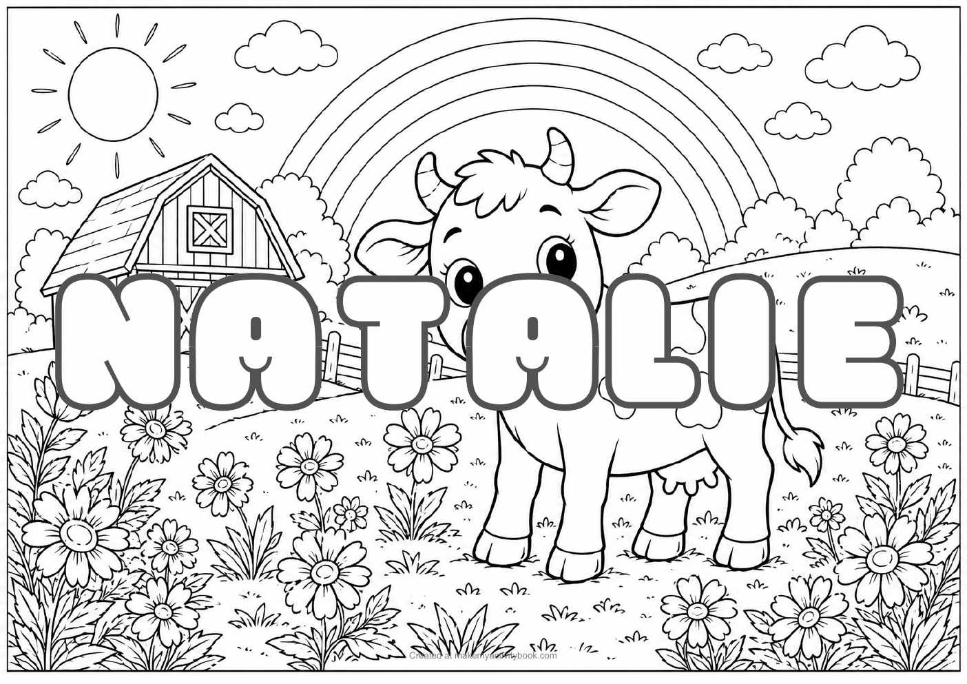 Natalie farm colouring sheet