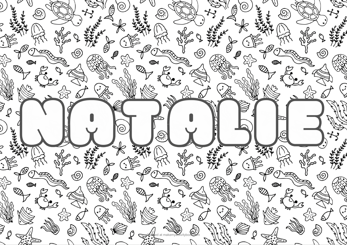 Natalie sea colouring sheet