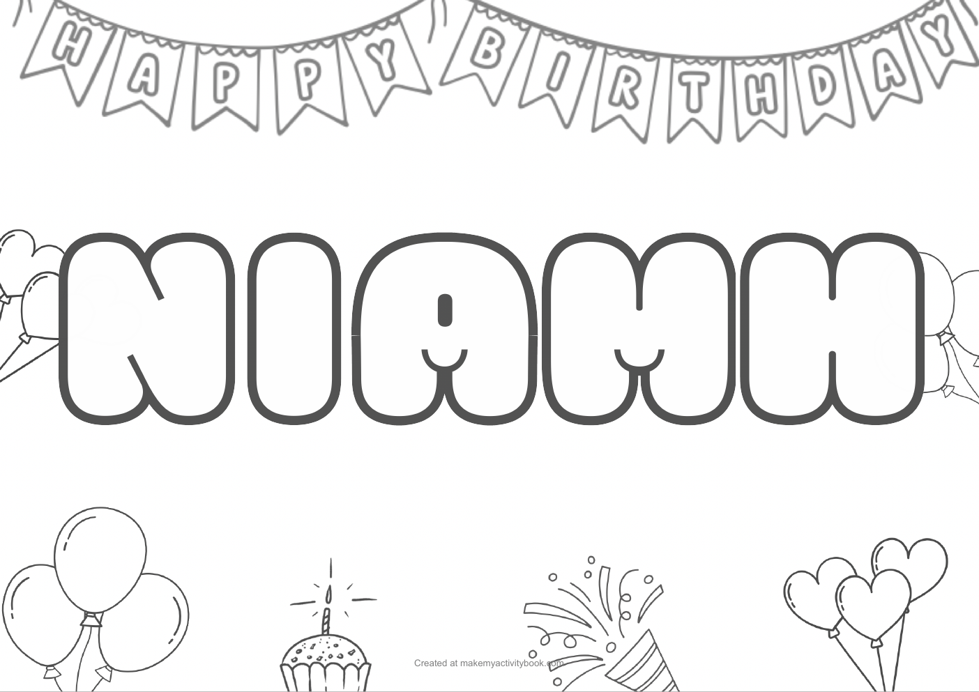 Niamh birthday colouring sheet