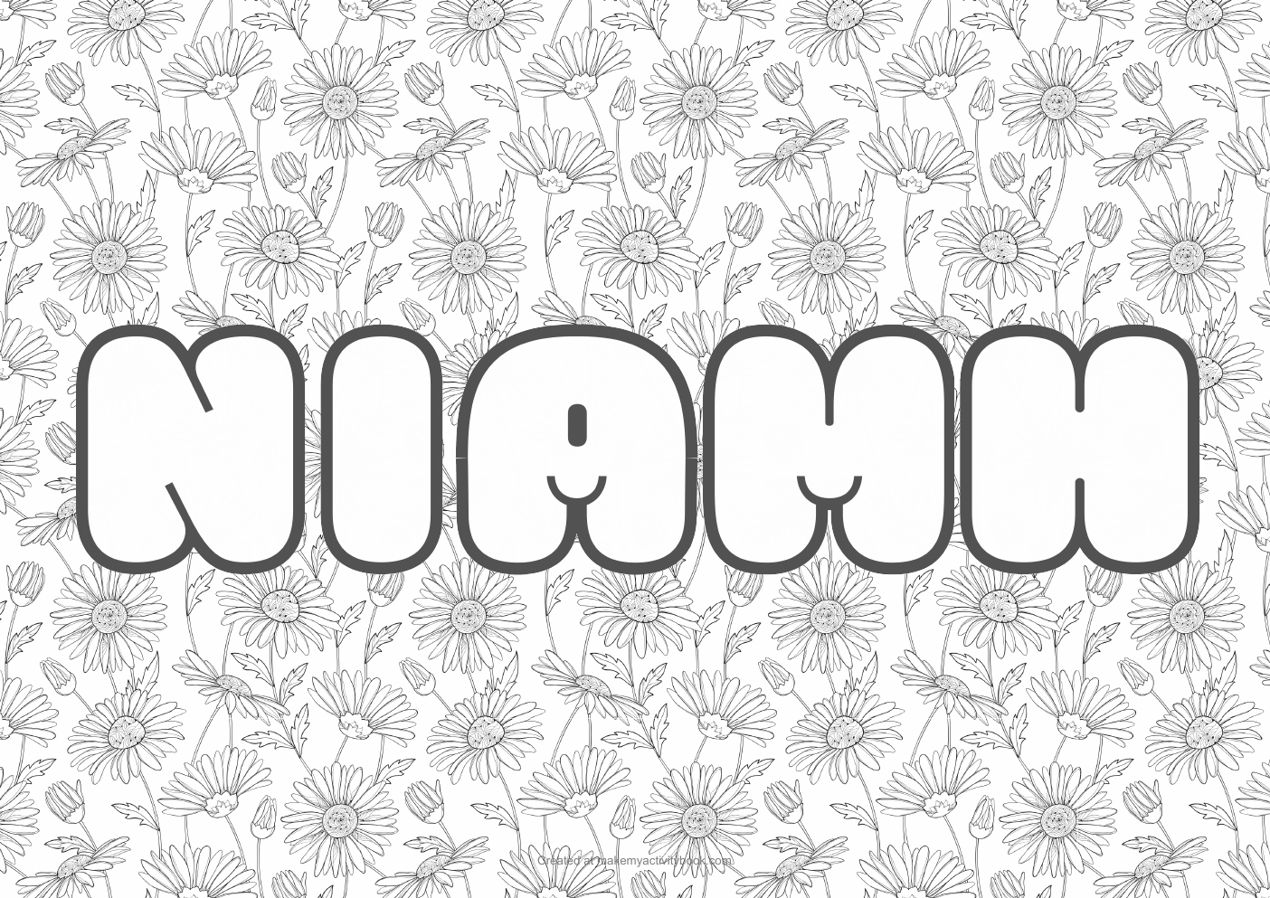 Niamh flowers colouring sheet