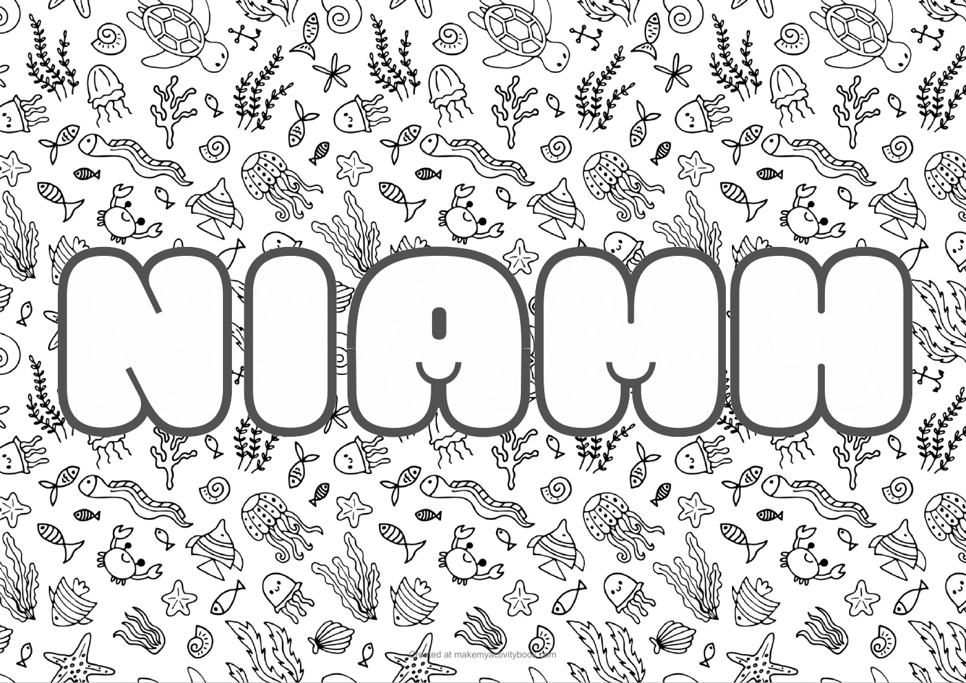 Niamh sea colouring sheet
