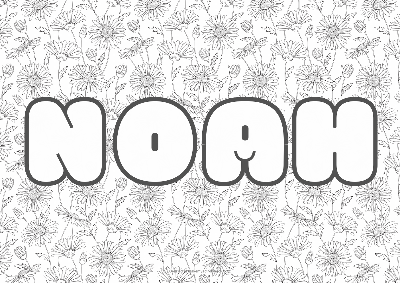 Noah flowers colouring sheet