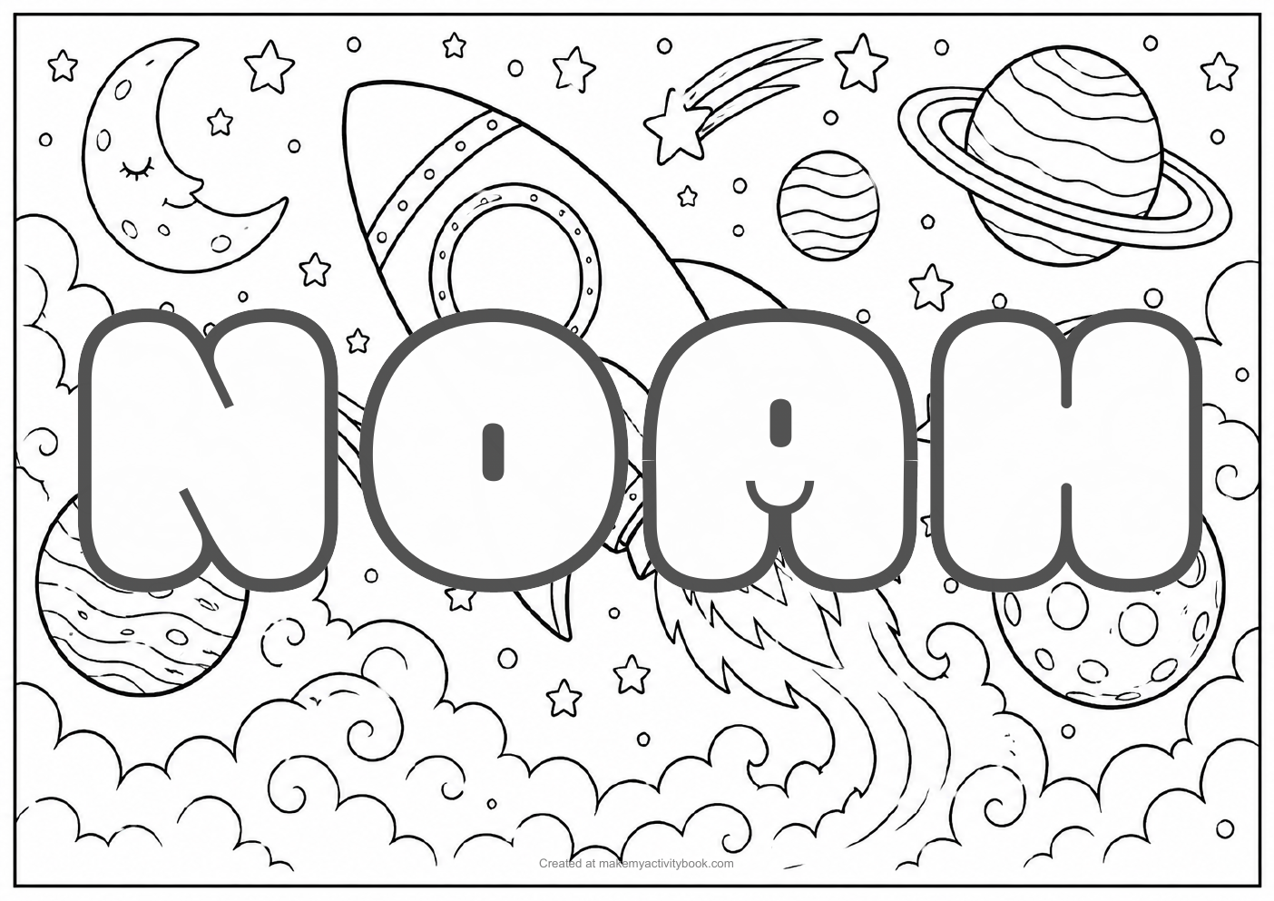 Noah space colouring sheet