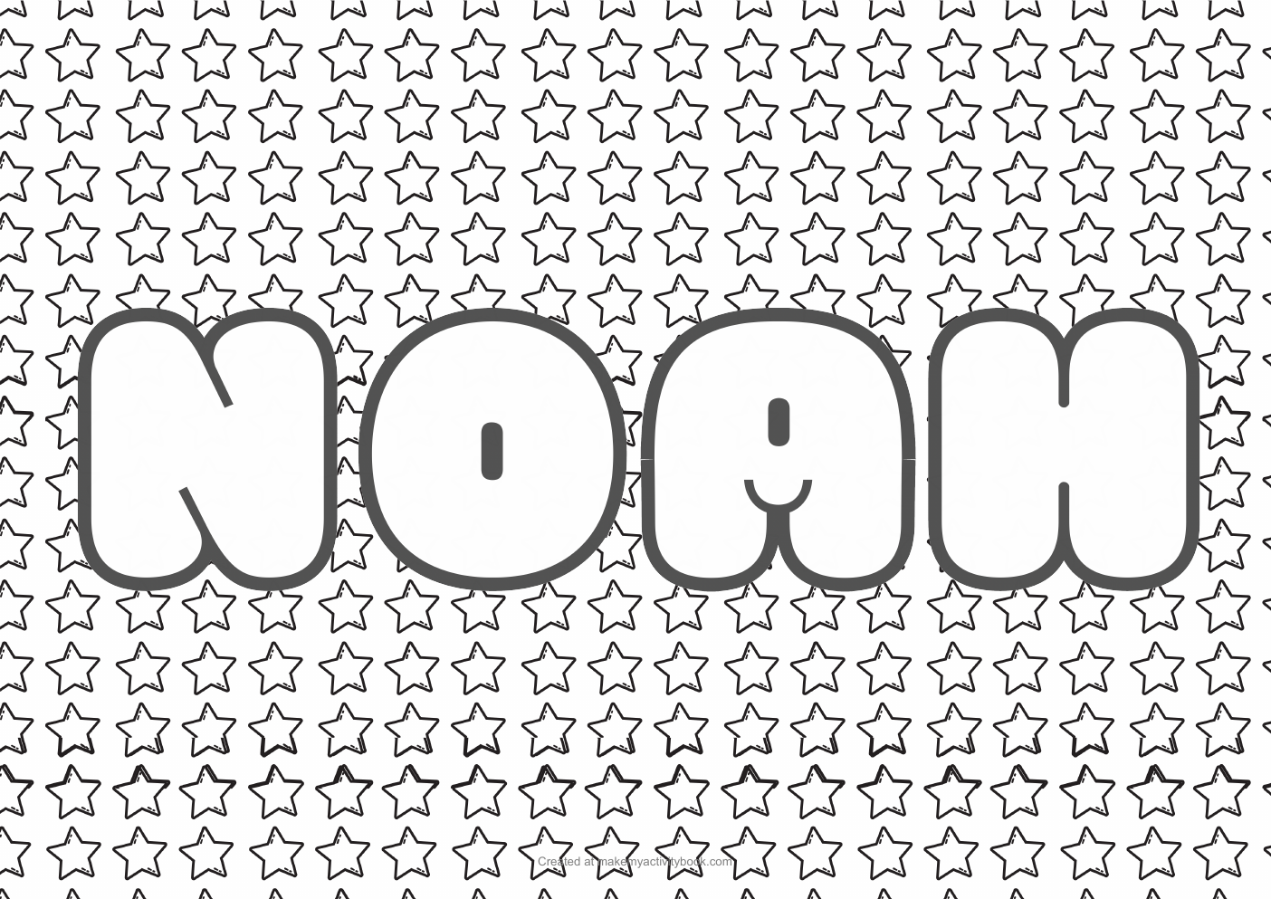 Noah stars colouring sheet
