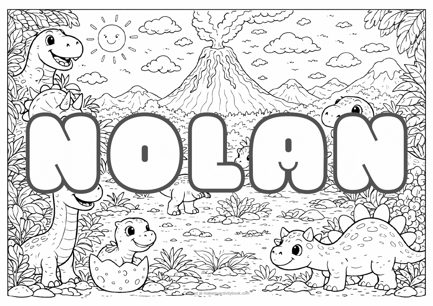 Nolan dinosaur colouring sheet