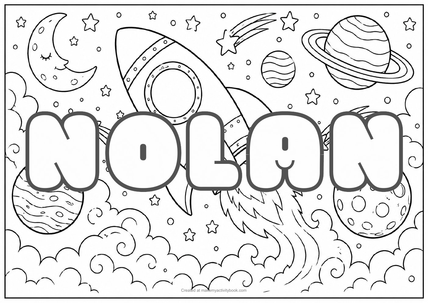 Nolan space colouring sheet