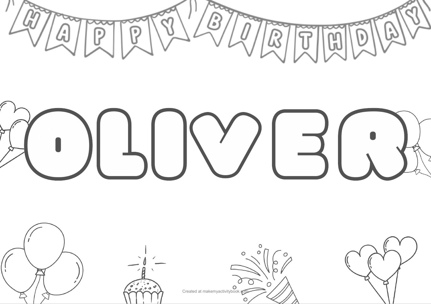 Oliver birthday colouring sheet