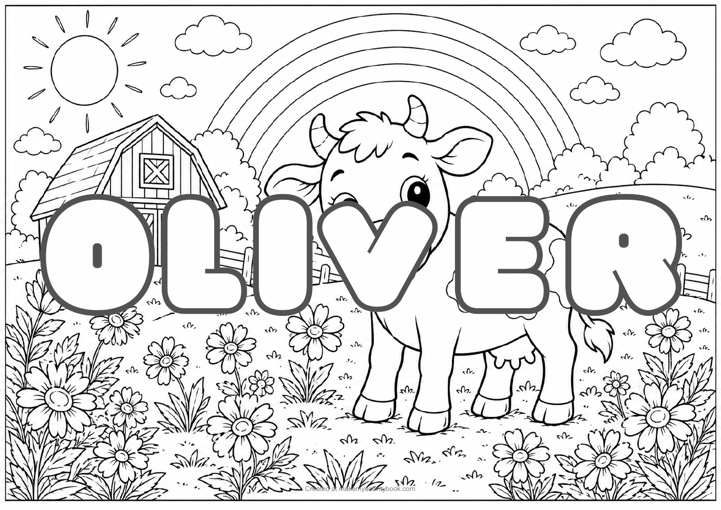 Oliver farm colouring sheet