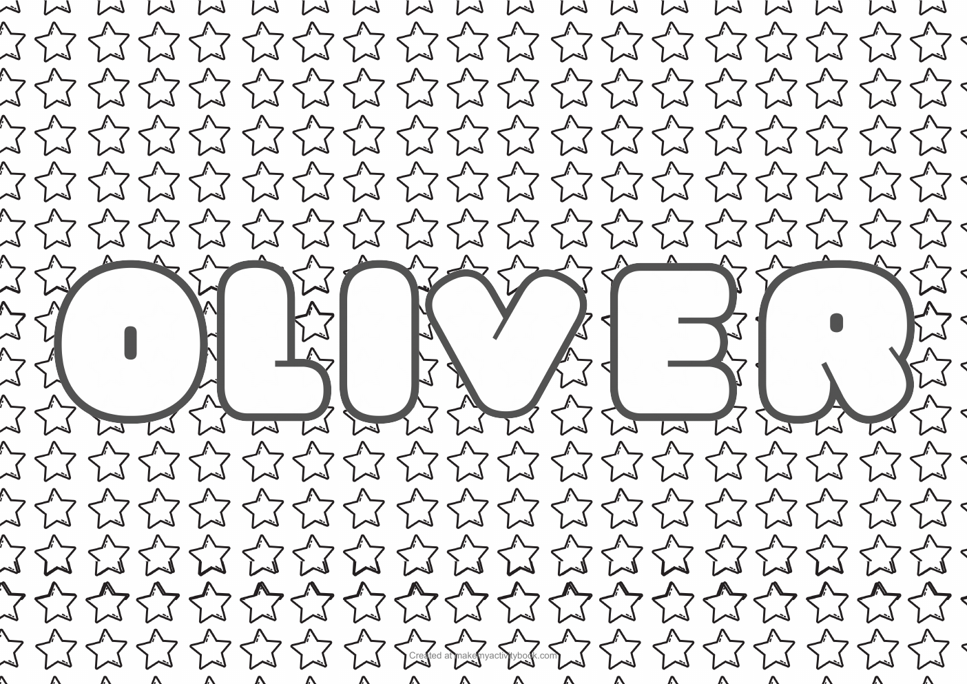 Oliver stars colouring sheet