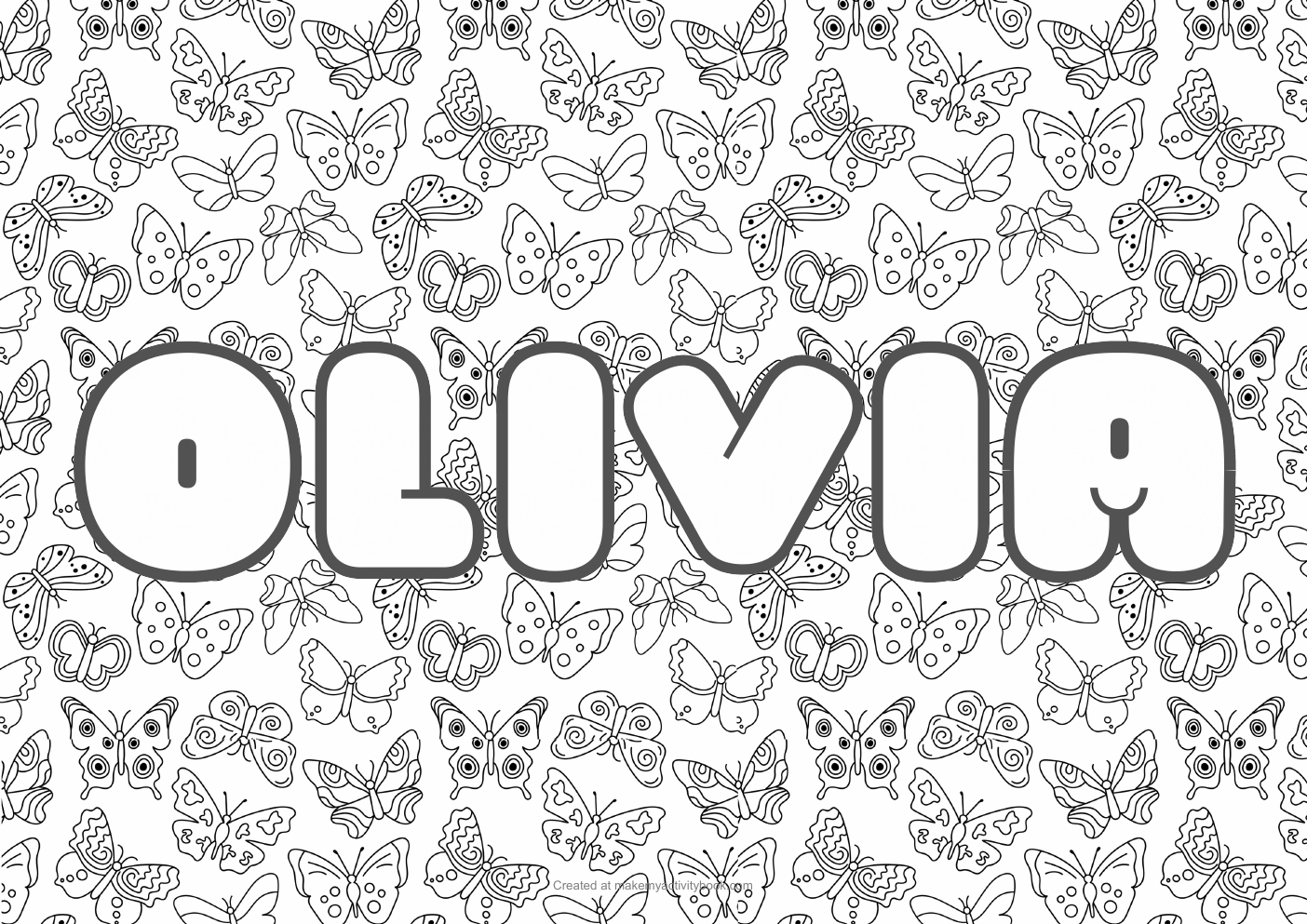Olivia butterflies colouring sheet