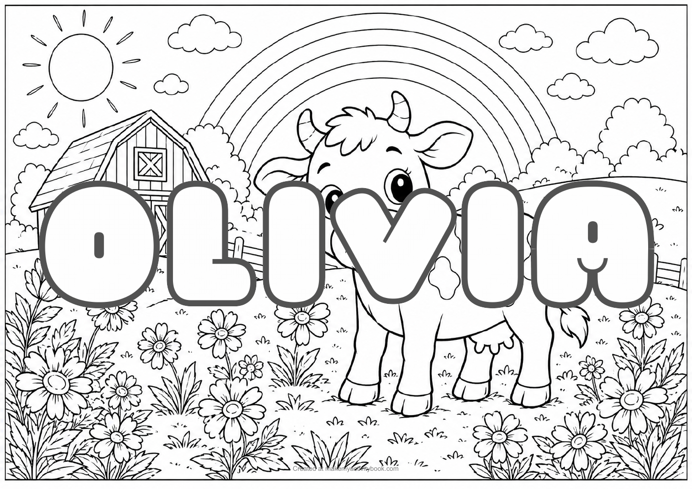 Olivia farm colouring sheet