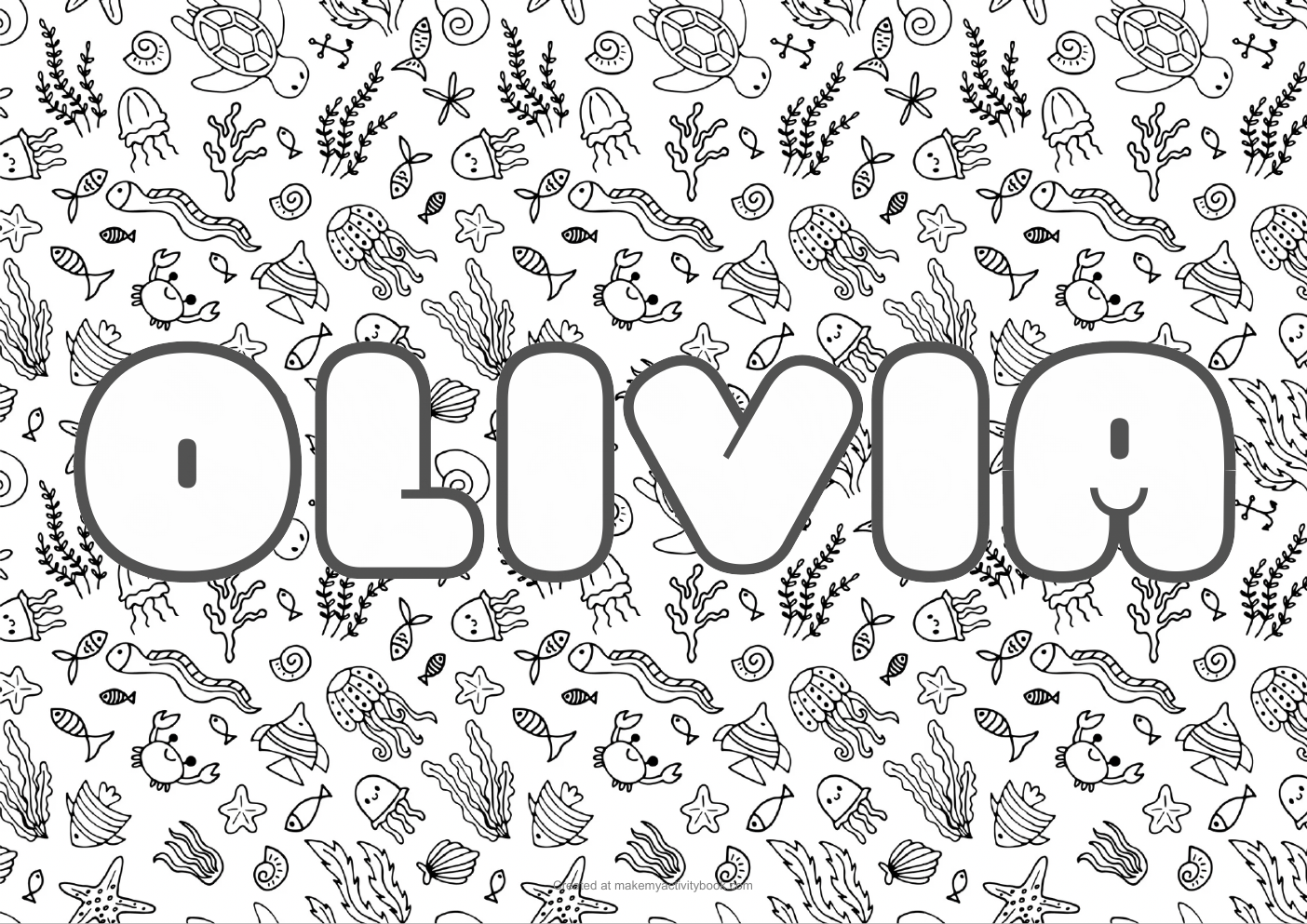 Olivia sea colouring sheet