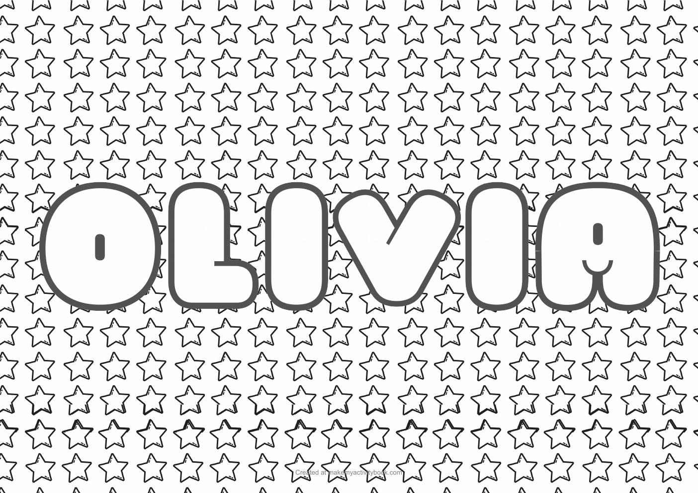 Olivia stars colouring sheet