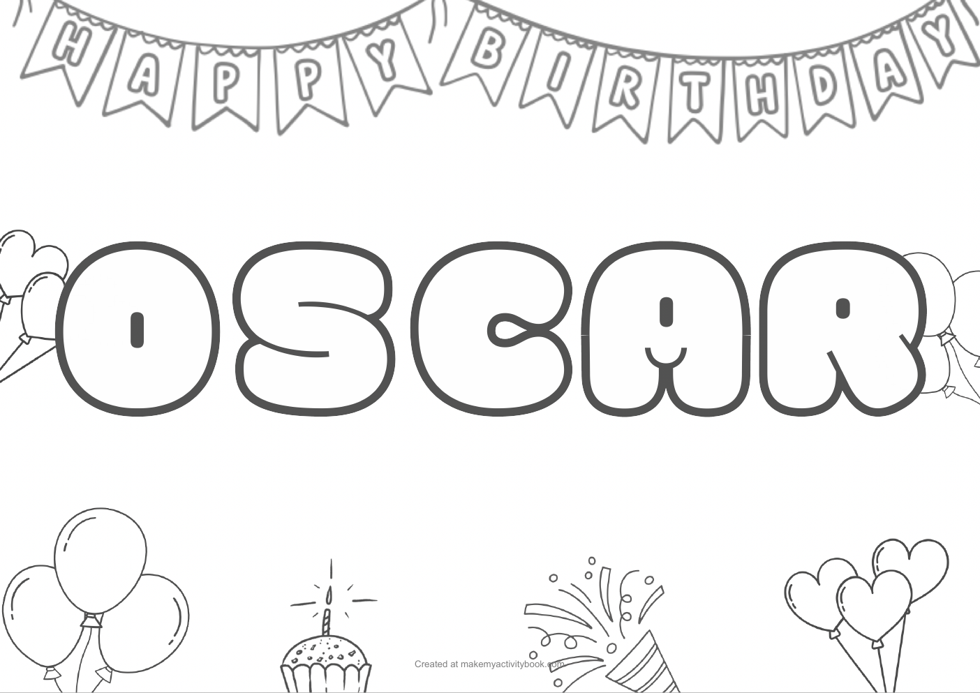 Oscar birthday colouring sheet