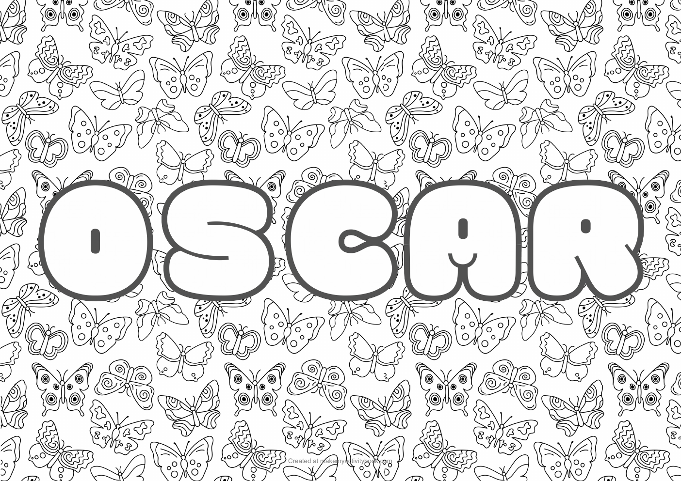 Oscar butterflies colouring sheet