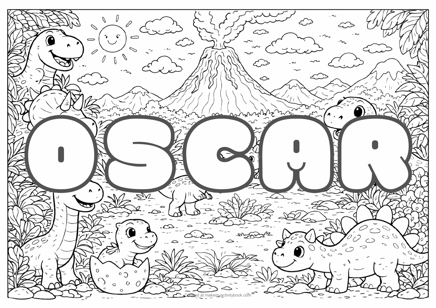Oscar dinosaur colouring sheet