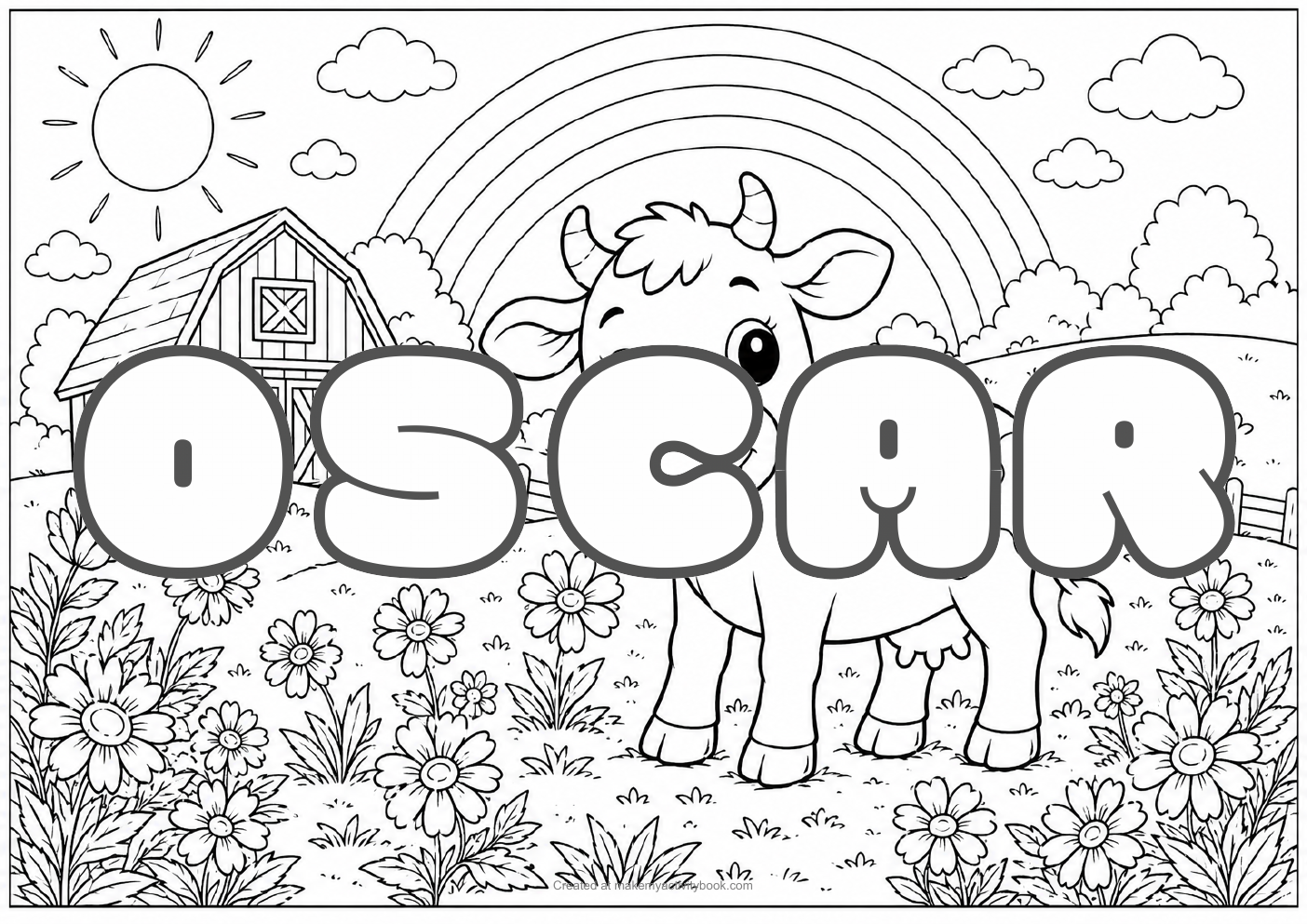 Oscar farm colouring sheet