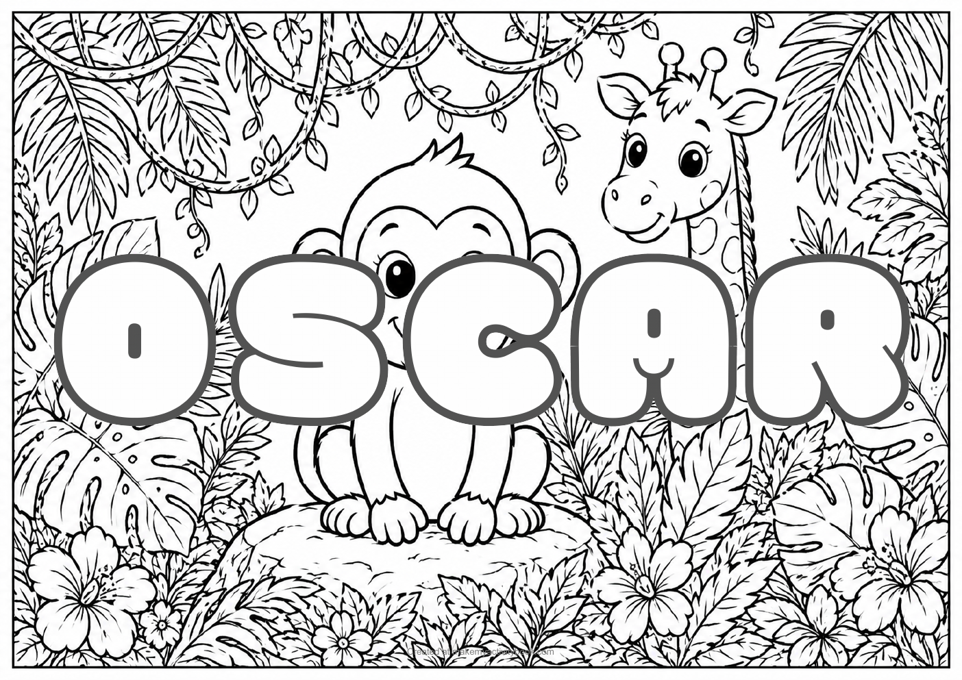 Oscar jungle colouring sheet