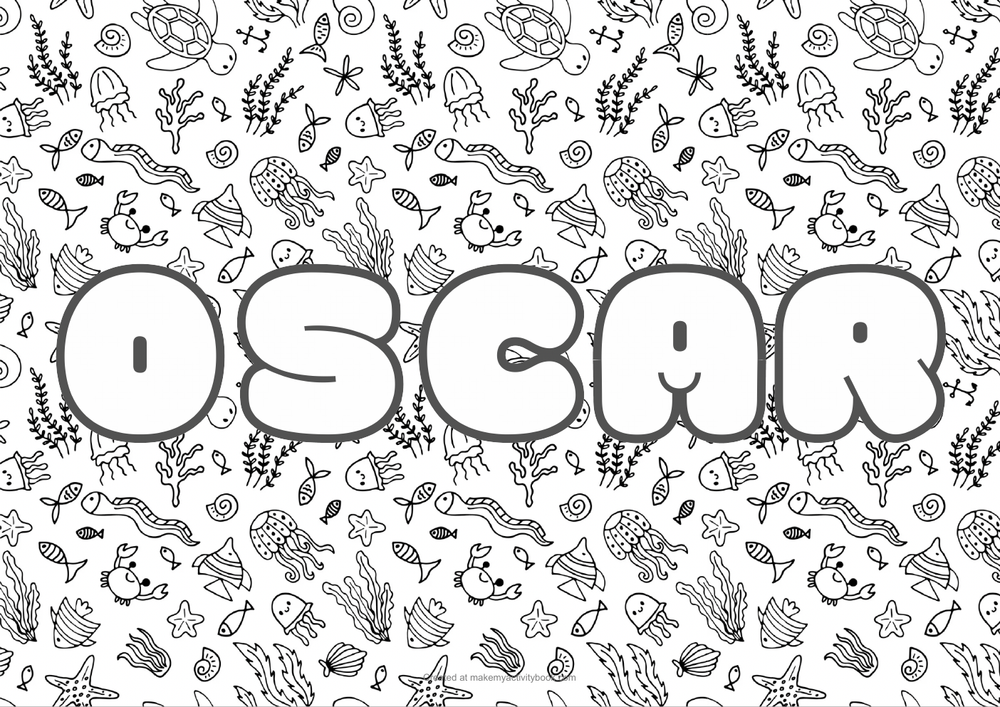Oscar sea colouring sheet