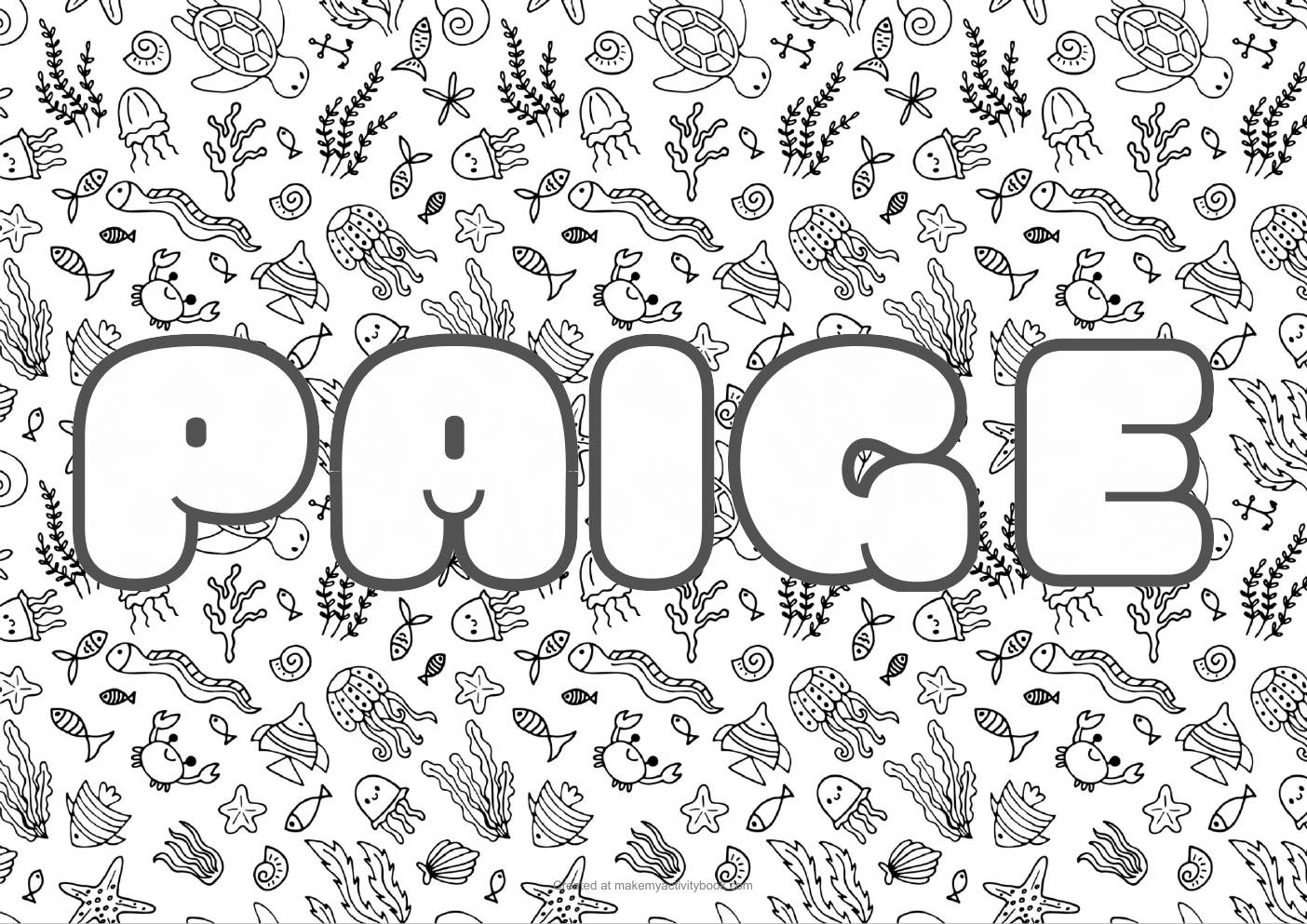 Paige sea colouring sheet