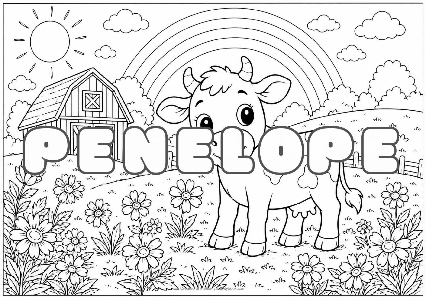 Penelope farm colouring sheet